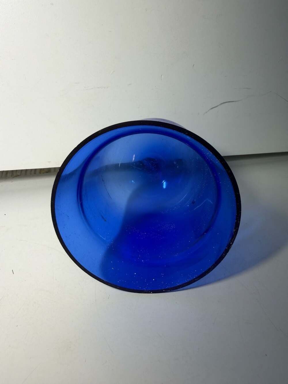 Vintage Cobalt Blue Glass Industrial Light Cover Globe - Picture 6 of 9